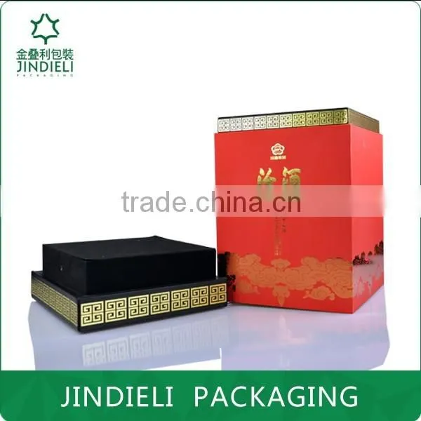 Red fashion beauty lid and base white spirit packaging box