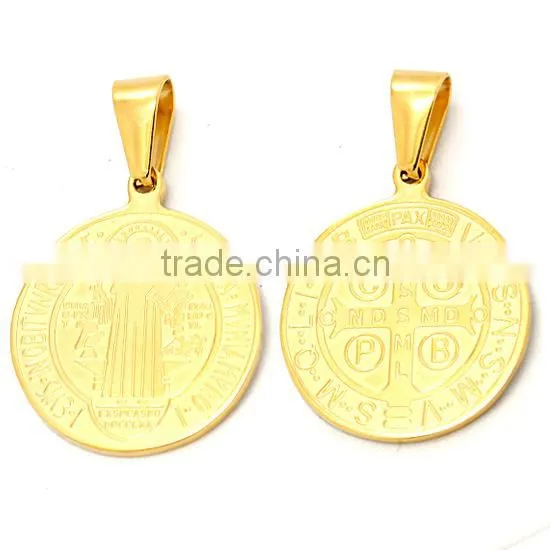 Wholesale Two Tone Silver Gold Stainless Steel Fashion Christ Cross Religious Jewelry Mens Crucifix Jesus Pendant For Rosary
