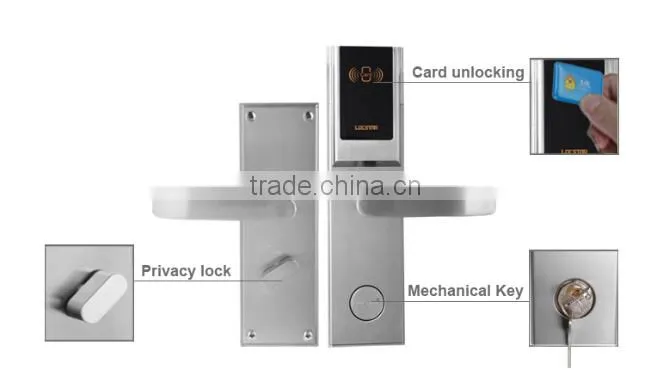 LSD8098 Silvery rfid card door entry system electronic hotel lock
