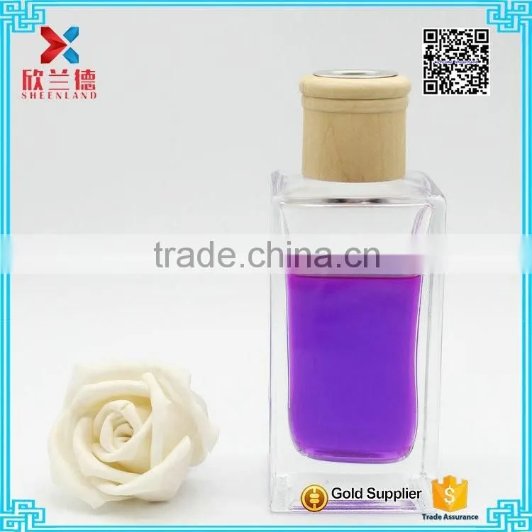 hot sale 200ml rectangle perfume diffuser glass perfume bottle for car and room