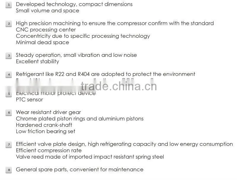 Danfoss compressor condensing unit R22 R134a R404a R507a for refrigeration display cabinet