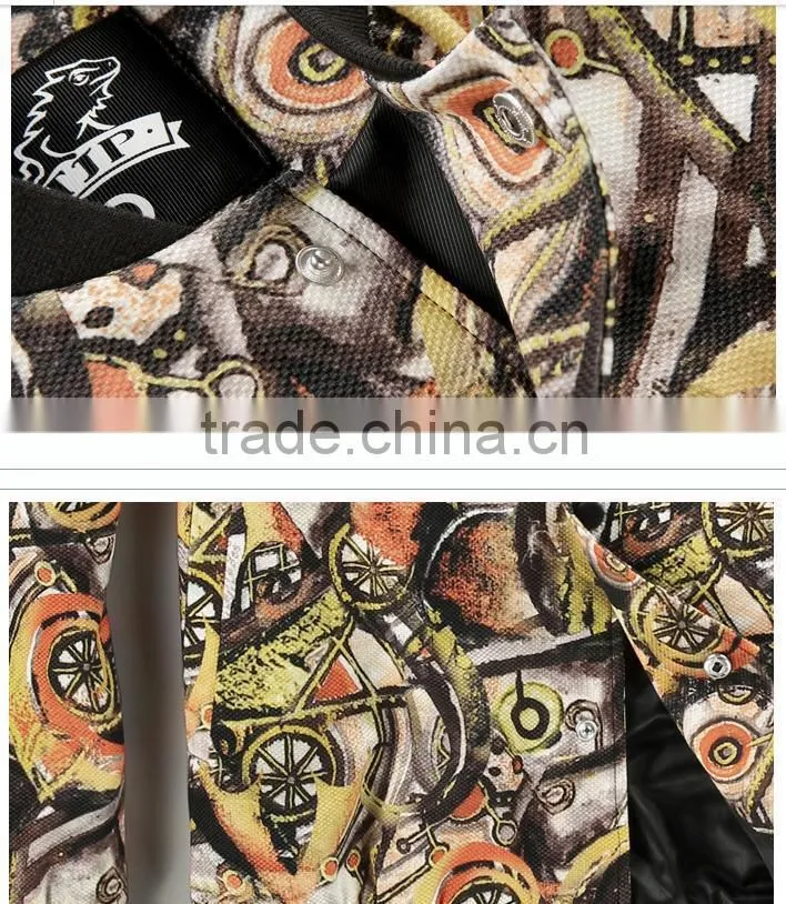 The 2015 men's casual fashion print Hooded Jacket