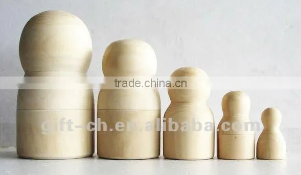 Blank Matryoshka Matreshka wooden Nesting Dolls 5pcs set