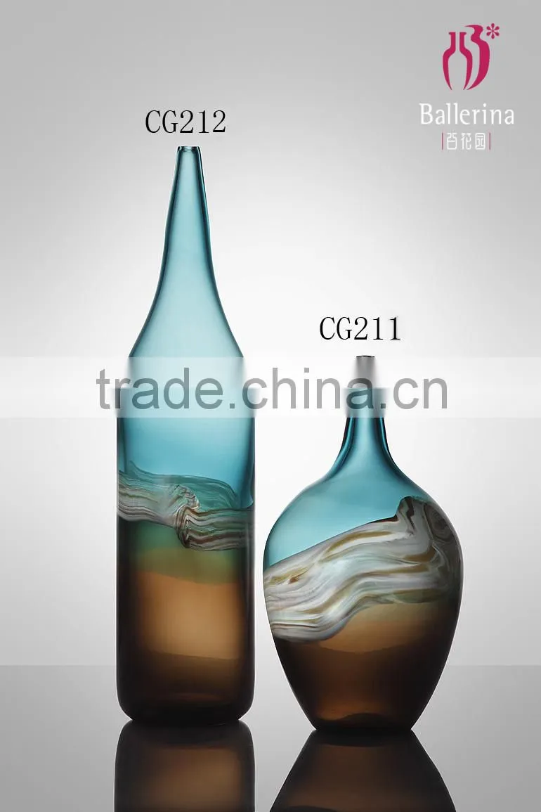 stained glass hand blown glass vase factory in china