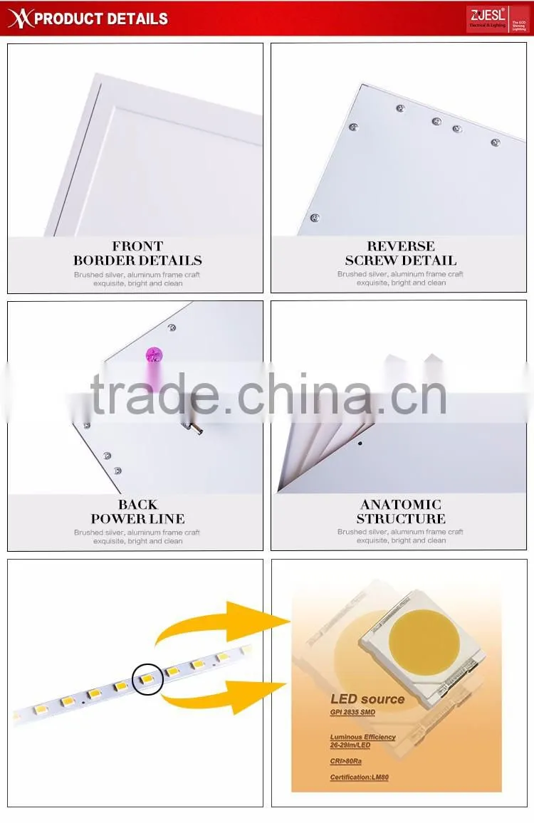 Embedded RA>80 Led 600x600 Ceiling Panel Light