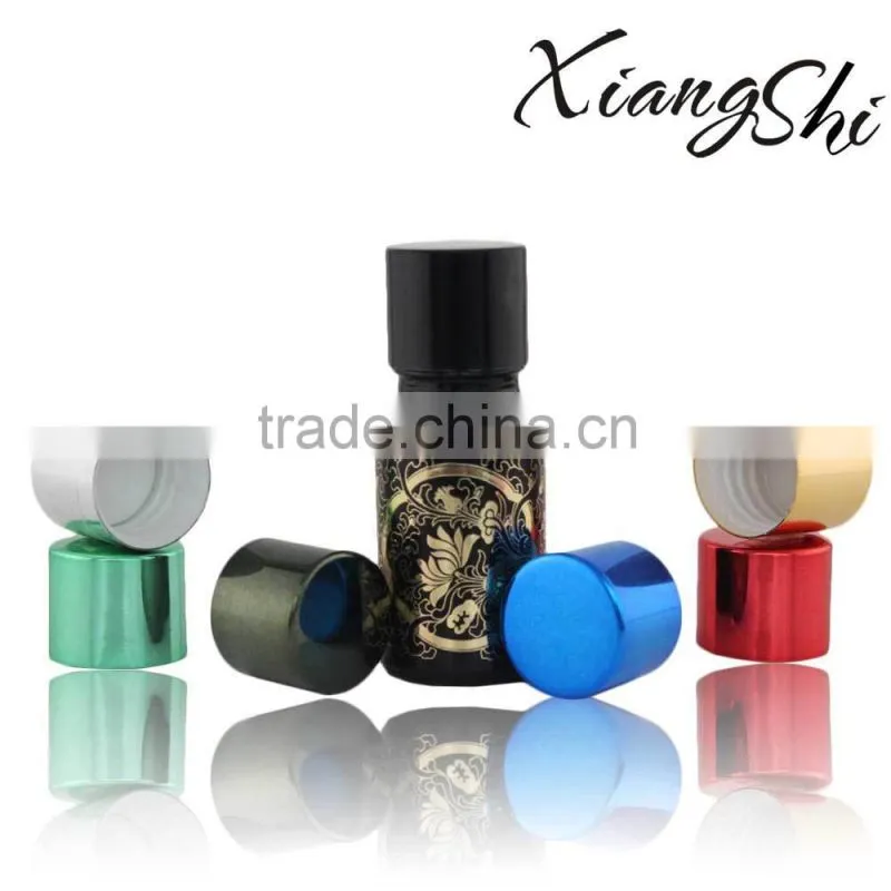 shiny gold logo essential oil bottle with color caps