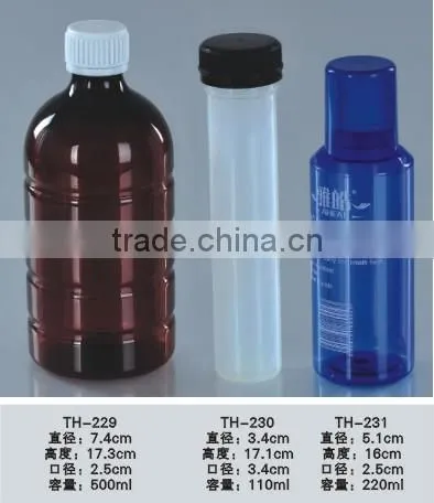 High quality Plastic liquid detergent medicine 500ML bottle