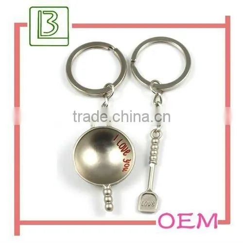 Mini dishware metal keychain