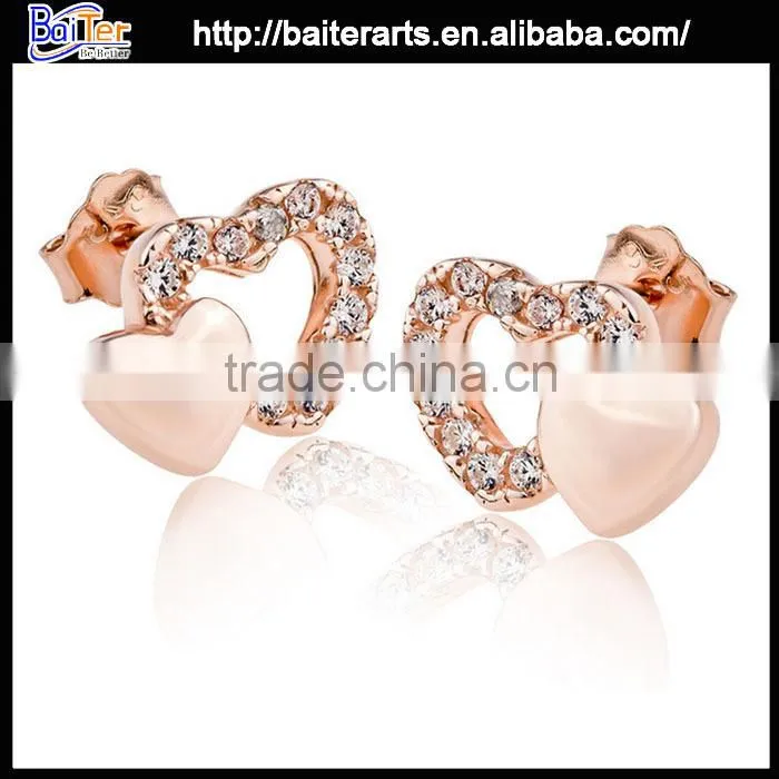 Popular jewelry alloy austria rose gold crystal drop earrings