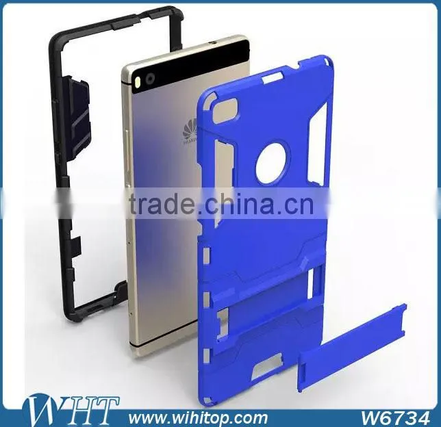 For Huawei P8 Phone Case, TPU PC Hybrid Armor Stand Mobile Phone Case for Huawei P8