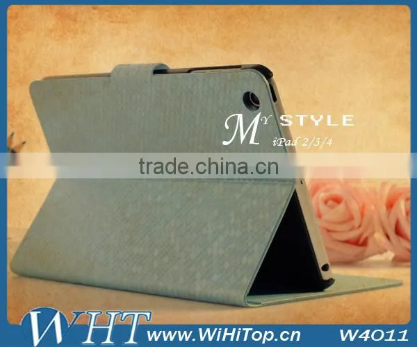 Diamond Leather Case For iPad Mini. Stand Wallet Flip Case For iPad Mni WHTS003