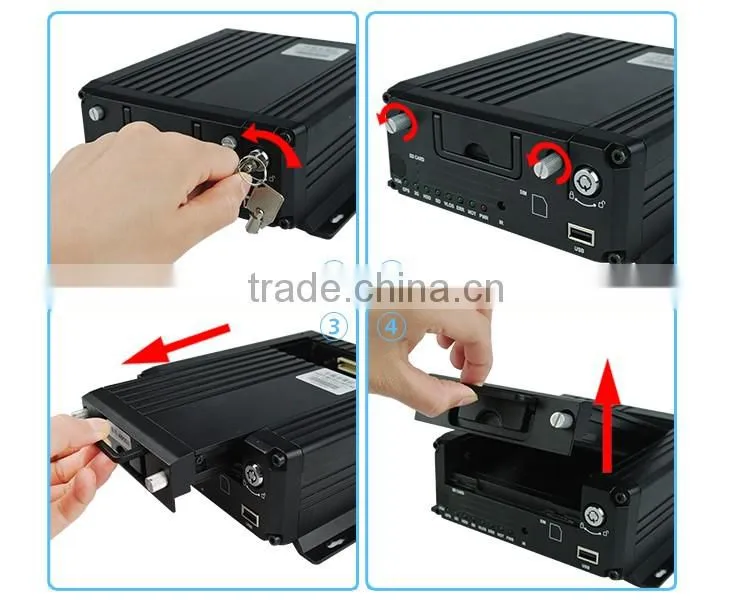 4 channel network car video recorder hdmi input