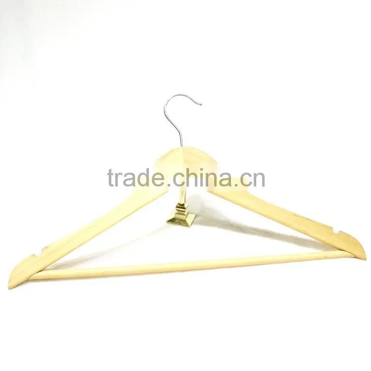 Wooden color hotel wooden hanger for dress/ shirt/suit display