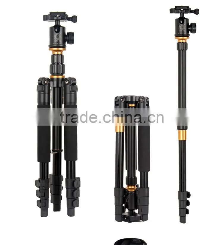 Q570 1410mm 2 section center pipe easy operated filp leg lock DSLR digital camera tripod monopod Professional aluminum tripod