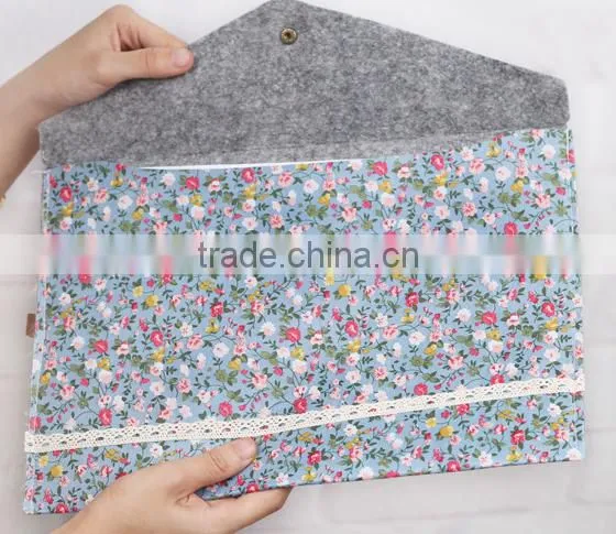 2016 hot sale Lovely flowers cotton A4 document bag