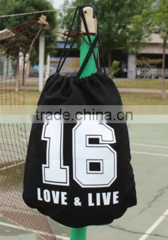 Hot sale cotton canvas drawstring bag for sport