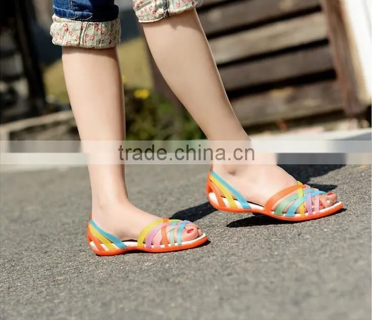 Hot sale fashion pvc jelly flower shoes