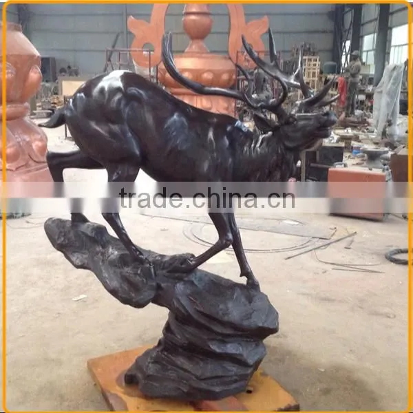 Antique Large Brass Elk Statue Sculpture for Garden Decoration
