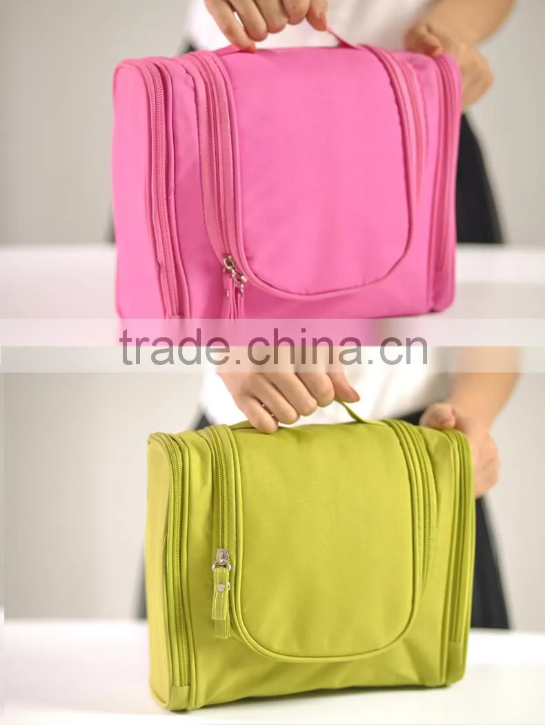 Promotion fashion travel cosmetic bag, wholesale hanging makeup bag