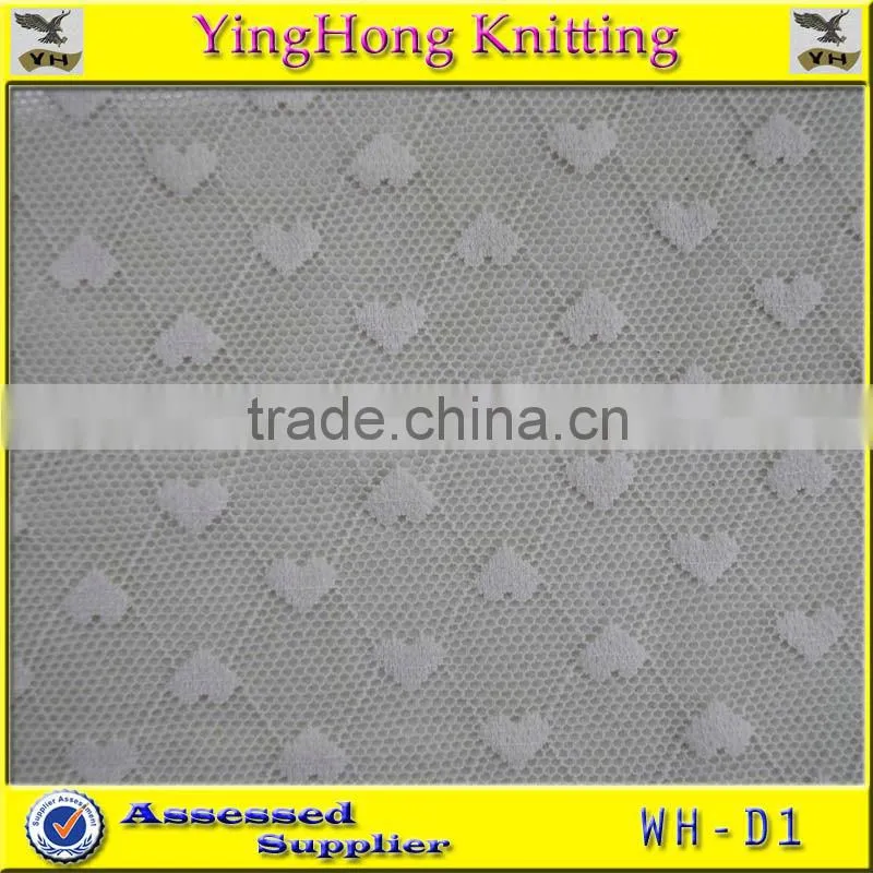 quality net fabric in heart shaped design for dress