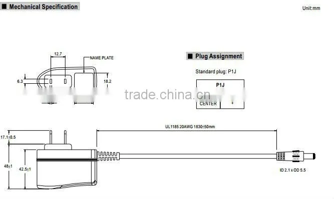 Meanwell 24v 0.25a AC-DC power supply 5 ~ 6W Wall-mounted type