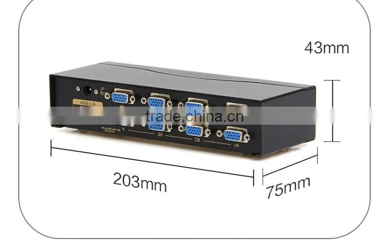 8 Port VGA Video Splitter - 1 in to 8 Out - 1 Pc to 8 Monitors