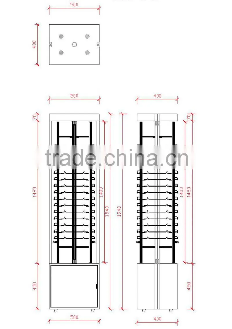 metal framework sunglasses display rack