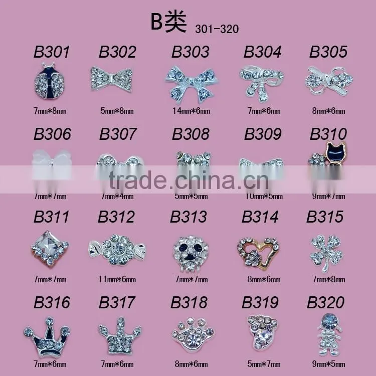 New nail art decoration tips nail 3D Alloy nail fashion jewelry gold