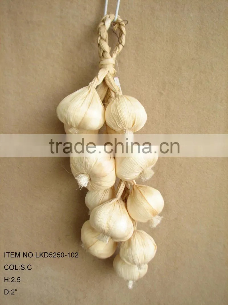 2015 High Quality Harvest Artificial wihte garlic String decoration Artificial vegatable String