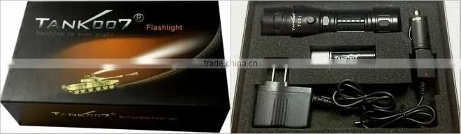 TANK007 army torch light rechargeable led torch light portable relight rechargeable book light