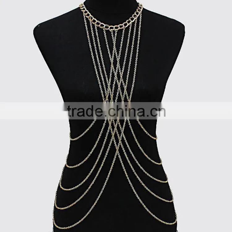 instock free sample women sexy body chain jewerly