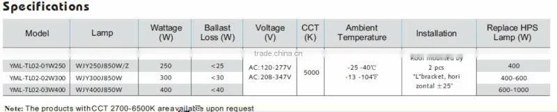 UL, ETL,CE,ROHS high pwer induction 400W tunnel light induction lighting