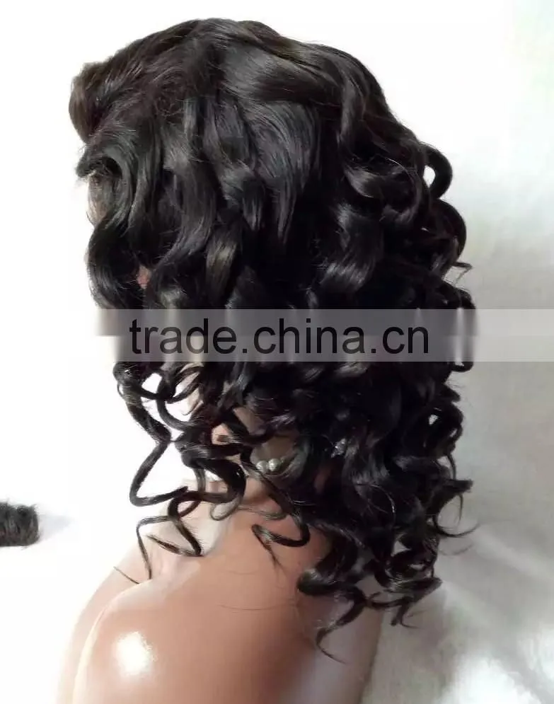 full lace wig indian remy 2016 fashion style 20 inch natural black color