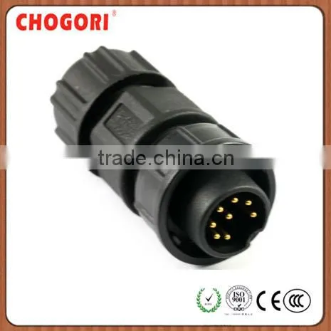 Middle 8 pin cable connector, IP67 waterproof connector, Chogori high quality wire connector