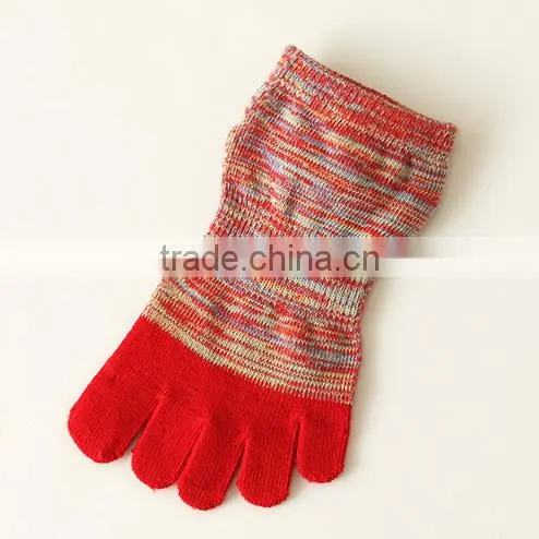 Japanese OEM Custom Design High Quality Spring Summer 100% Cotton Knitted Womens Non-Slip Toe Socks