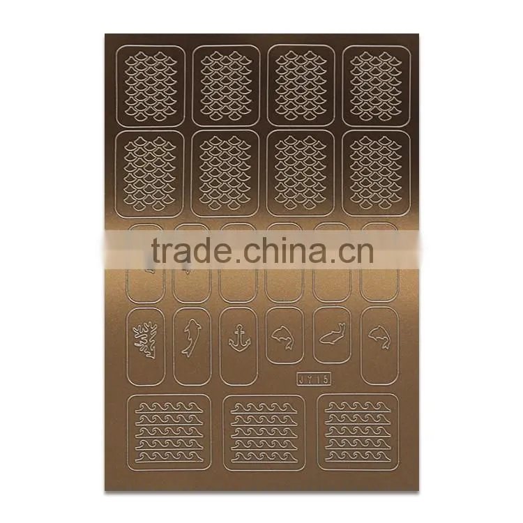 Hollow Out Peel Off Metal Finger Nail Stencils