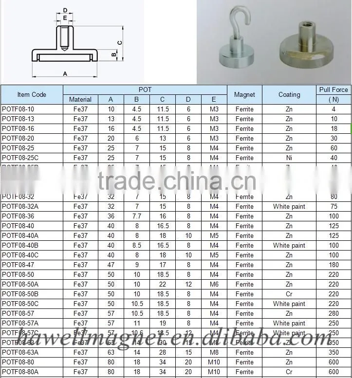 Sintered permanent NdFeB magnet hook