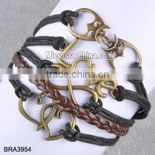 Women Men Infinity Love Anchor Cute Charm Bracelet DIY NEW Hot