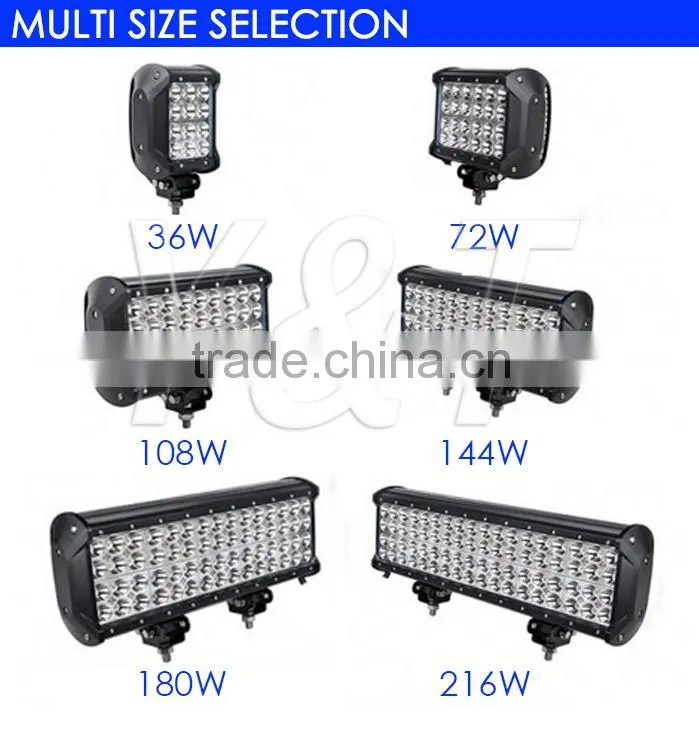 Water Proof Quad Row 4 inch 36w led bar light 2520lm aluminum rigid led light bars