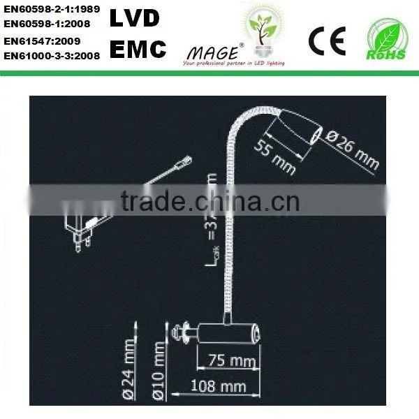 1W LED flexible reading furniture lamp