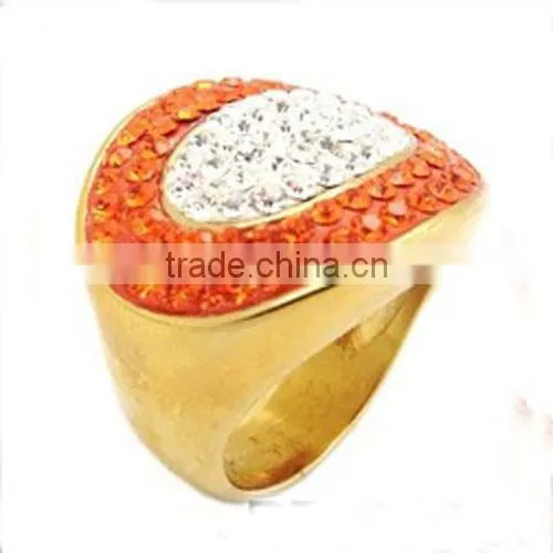 Pink zircon stone stainless steel highpolished jewelry diamond wedding rings pair wedding ring 2014 wedding ring (LR9372)