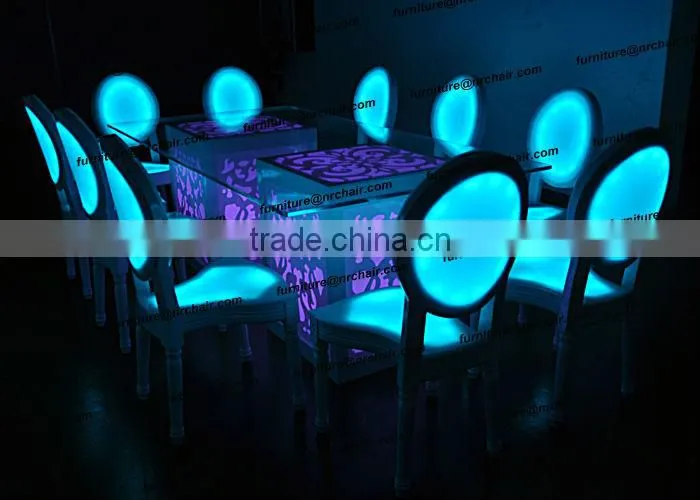 Hot Banquet LED illuminated wooden and acrylic stackable chairs