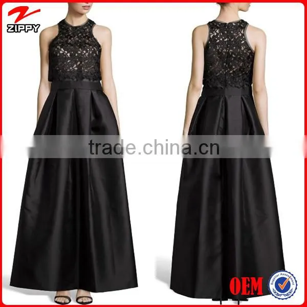 Black Floral Brocade And Sateen Evening Gown Latest Gown Designs