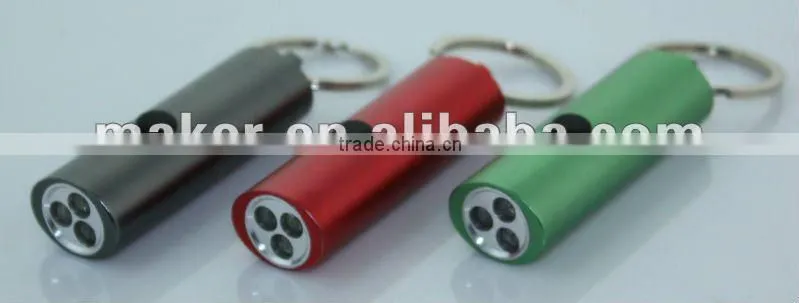 3 LED Aluminum flashlight with Keychain