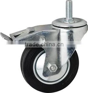 Industrial black rubber caster