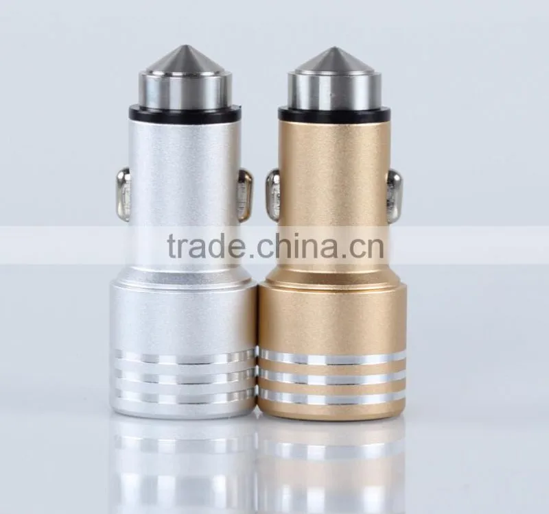 Metal Quick Charge 2.0 Car Mobile Charger Dual USB Output Quick Charge USB For Tablets ,mobile phone