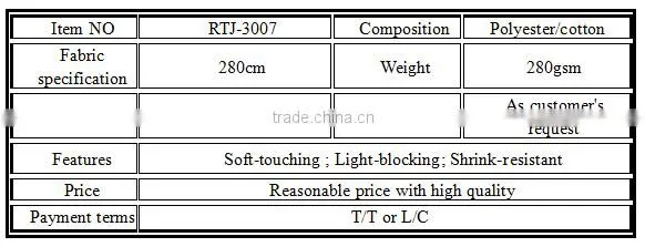 Polyester/cotton fabric with European style for curtain/cushion cover/sofa using