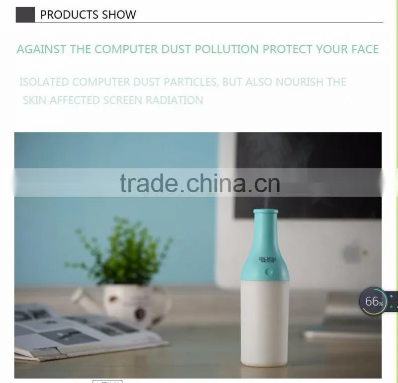 China manufacturer 180ml portable USB air purifier / air humidifier with nightlight