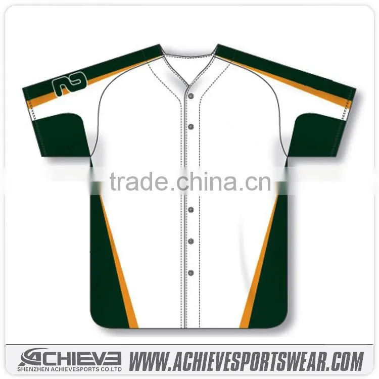 2016 New arrival full sublimation printing polyester baseball shirts custom sublimated baseball jersey
