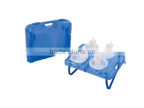 1 full set of 17pcs plastic picnic plate set with table made of pp